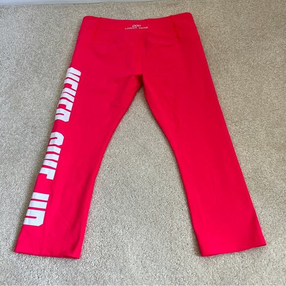 Lorna Jane Never Give Up Hot Pink Cropped Leggings Women’s Size L - Picture 5 of 10